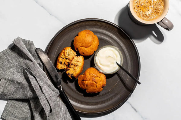 Dark Chocolate Chip Muffins with Vanilla Yogurt (P)