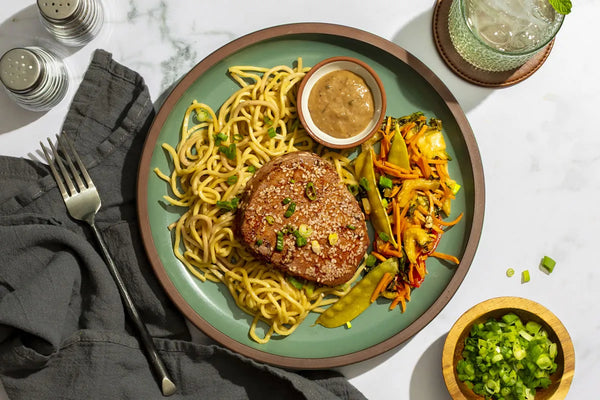 Wild Caught Tuna with Soba Noodles and Asian Vegetables