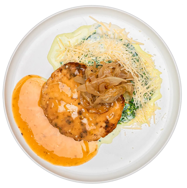 Turkey Salisbury Steak with Parmesan Spinach