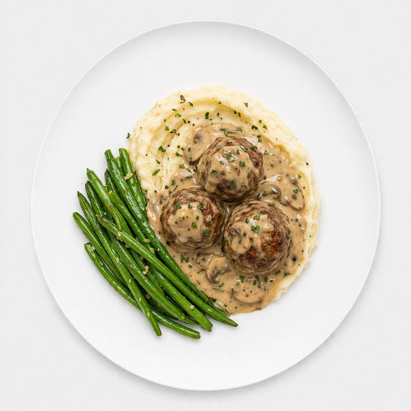 Swedish Meatballs & Garlic Mashed Potatoes