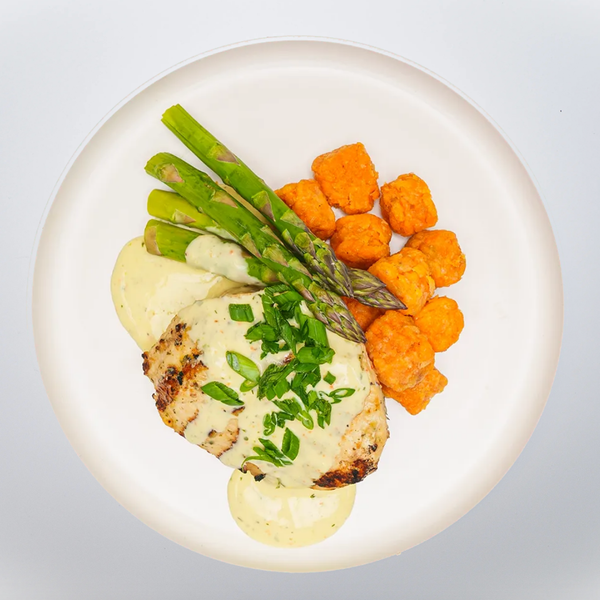 Lemon Garlic Chicken with Sweet Potato Tots
