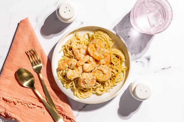 Creamy Shrimp over Linguine
